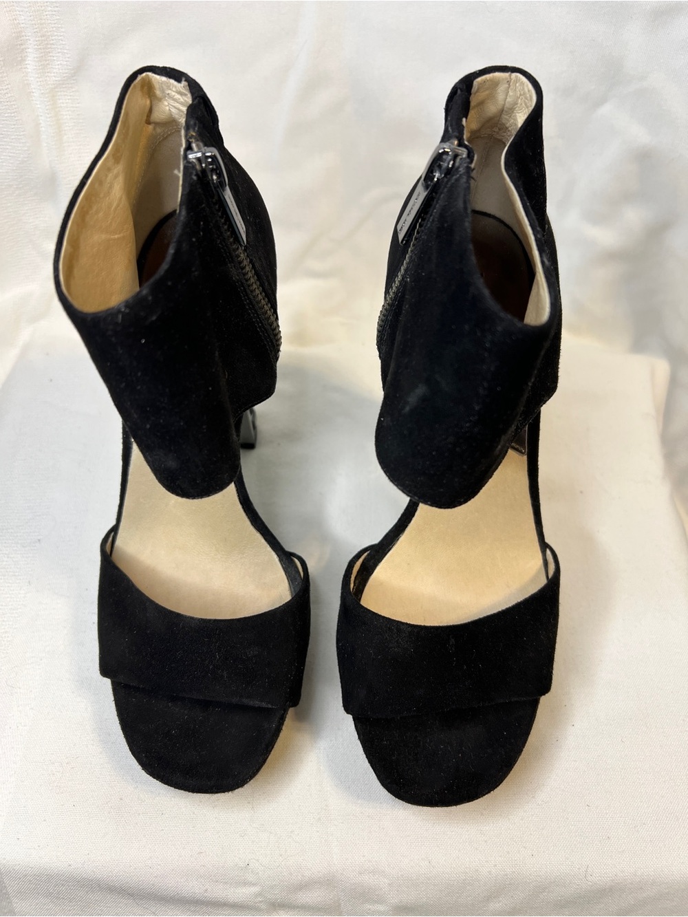 Michael Kors Josie Suede Ankle-Strap Chrome Heel Sandals. Open Toe. Women’s 7 - Picture 2 of 8